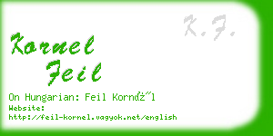 kornel feil business card